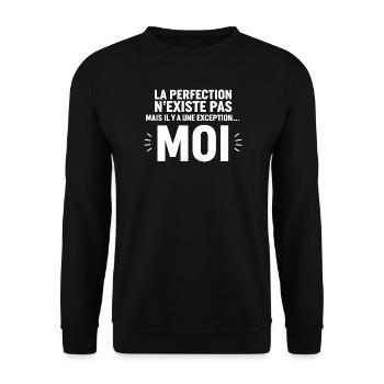 There is no such thing as perfection but there is a - Unisex Sweatshirt - black - Front - Alina (178cm) & Michal (187cm)