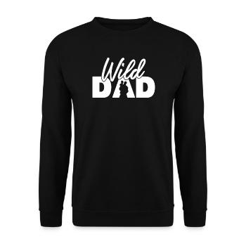 Wild Dad Vaterabenteuer Silhouette - Unisex Pullover - Schwarz - Vorne - Alina (178cm) & Michal (187cm)