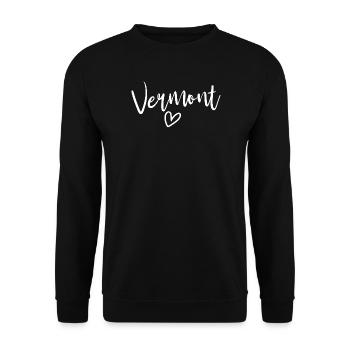Vermont Heart Women's Love Vermont - Unisex Sweatshirt - black - Front - Alina (178cm) & Michal (187cm)
