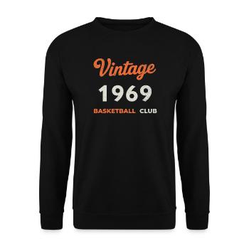 Millésime 1969 – Année de naissance rétro du club de basket-ball - Sweat-shirt Unisexe - noir - Devant - Alina (178cm) & Michal (187cm)