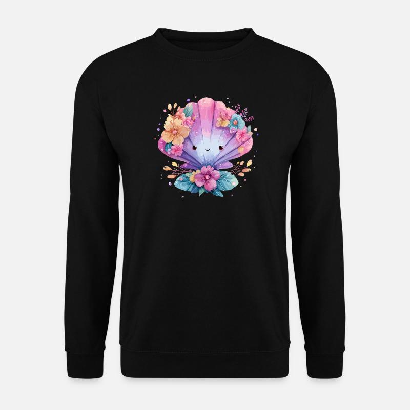 Moule fleurie avec des fleurs joyeuses - Sweat-shirt Unisexe - noir