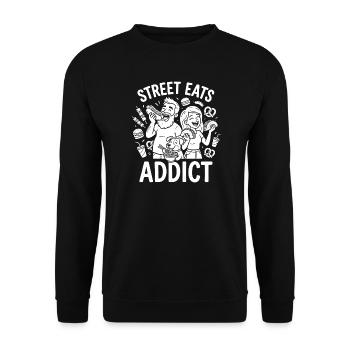 Street Eats Addict: Family Street Food - Unisex Sweatshirt - black - Front - Alina (178cm) & Michal (187cm)