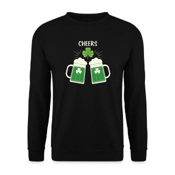 Pints and Clovers in Celebration - Unisex Sweatshirt - black - Front - Alina (178cm) & Michal (187cm)