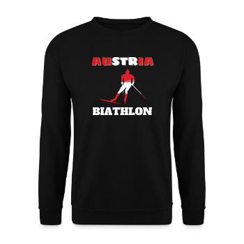 Silhouette Biathlète Rouge Blanc Autriche - Sweat-shirt Unisexe - noir - Devant - Alina (178cm) & Michal (187cm)