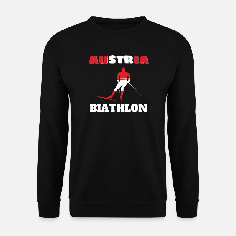 Silhouette Biathlète Rouge Blanc Autriche - Sweat-shirt Unisexe - noir