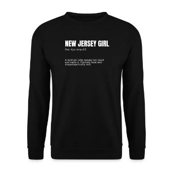 New Jersey Girl Selbstbewusst - Unisex Pullover - Schwarz - Vorne - Alina (178cm) & Michal (187cm)