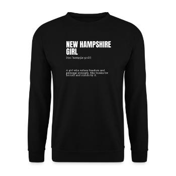 New Hampshire Girl: Free Strength - Unisex Sweatshirt - black - Front - Alina (178cm) & Michal (187cm)