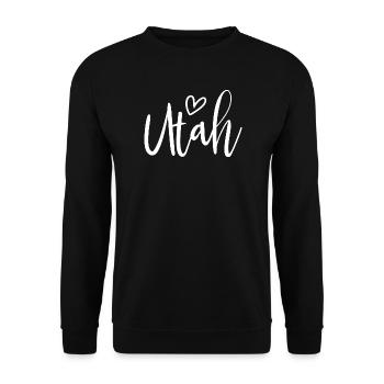 Utah Heart Women's Love Utah - Unisex Sweatshirt - black - Front - Alina (178cm) & Michal (187cm)