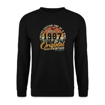 Cadeau rétro original d’anniversaire vintage de 1987 - Sweat-shirt Unisexe - noir - Devant - Alina (178cm) & Michal (187cm)