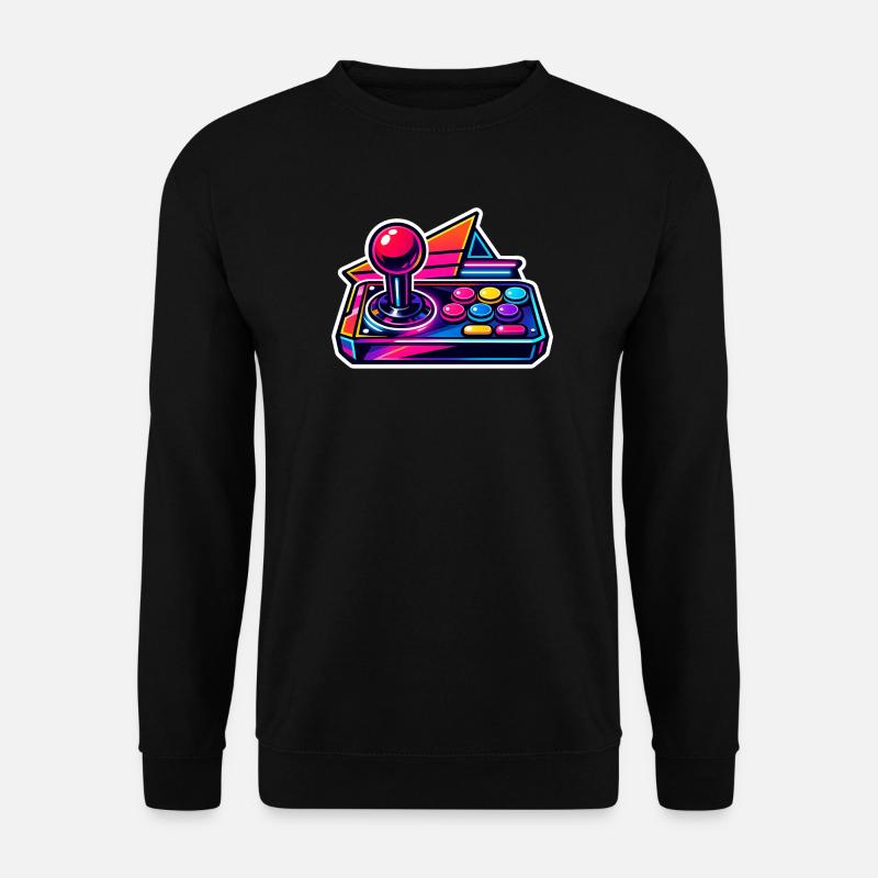 Neon Arcade Joystick Retro - Unisex Pullover - Schwarz
