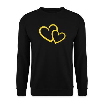 Cadeau de la Saint-Valentin à motif de cœur jaune - Sweat-shirt Unisexe - noir - Devant - Alina (178cm) & Michal (187cm)