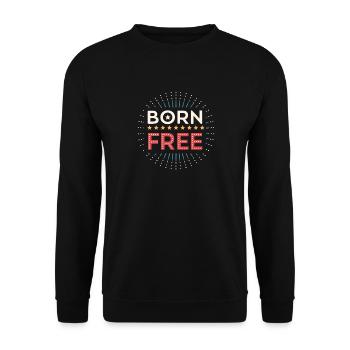 Born Free Style Retro Bright - Unisex Pullover - Schwarz - Vorne - Alina (178cm) & Michal (187cm)