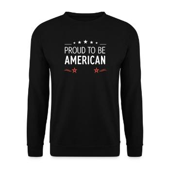 Proud to be American – Retro Stars - Unisex Sweatshirt - black - Front - Alina (178cm) & Michal (187cm)