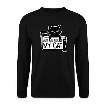 Demandez-moi pour mon chat Chat Amour des animaux Animaux - Sweat-shirt Unisexe - noir - Devant - Alina (178cm) & Michal (187cm)