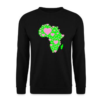 Afrika Herzmuster  - Unisex Pullover - Schwarz - Vorne - Alina (178cm) & Michal (187cm)