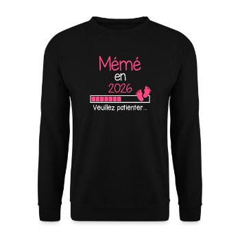 Granny in 2026 Grandma-to-be Gift - Unisex Sweatshirt - black - Front - Alina (178cm) & Michal (187cm)