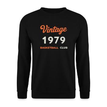 Vintage 1979 – Basketball Club Retro Birth Year - Unisex Sweatshirt - black - Front - Alina (178cm) & Michal (187cm)