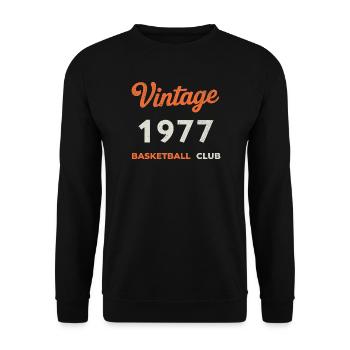 Vintage 1977 – Basketball Club Retro Geburtsjahr - Unisex Pullover - Schwarz - Vorne - Alina (178cm) & Michal (187cm)