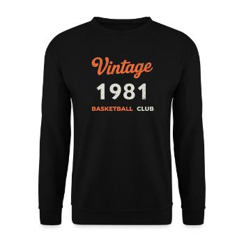 Vintage 1981 – Basketball Club Retro Birth Year - Unisex Sweatshirt - black - Front - Alina (178cm) & Michal (187cm)
