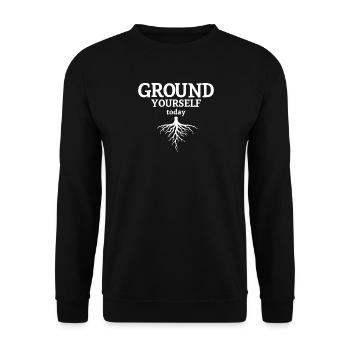 Ground Yourself today Nature Mindfulness Look - Unisex Sweatshirt - black - Front - Alina (178cm) & Michal (187cm)