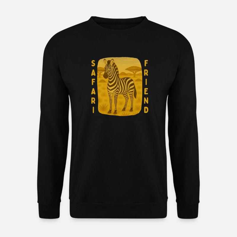 Zebra auf Safari - Unisex Pullover - Schwarz