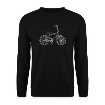 Retro Bicycle Line Art Urban Illustration - Unisex Sweatshirt - black - Front - Alina (178cm) & Michal (187cm)