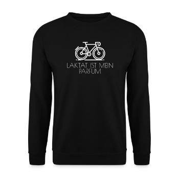 Fahrrad fahren - Laktat ist mein Parfum - Unisex Pullover - Schwarz - Vorne - Alina (178cm) & Michal (187cm)