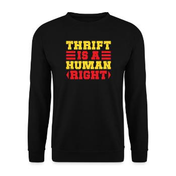 Thrift Shopper Is A Human Right Thrift Store - Unisex Sweatshirt - black - Front - Alina (178cm) & Michal (187cm)