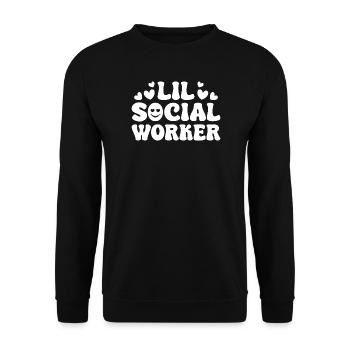Assistant social Quota Lil Assistant social Travail social - Sweat-shirt Unisexe - noir - Devant - Alina (178cm) & Michal (187cm)