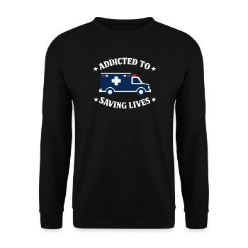 Intensivpflegesanitäter Advanced Emt Als Identity - Unisex Pullover - Schwarz - Vorne - Alina (178cm) & Michal (187cm)
