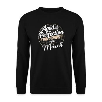Birthday present march 1970 - Unisex Sweatshirt - black - Front - Alina (178cm) & Michal (187cm)