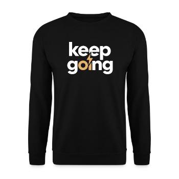 Keep Going - Motivation & Energy Blitz - Unisex Sweatshirt - black - Front - Alina (178cm) & Michal (187cm)