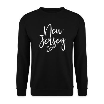 New Jersey Heart Women's Love New Jersey - Unisex Sweatshirt - black - Front - Alina (178cm) & Michal (187cm)