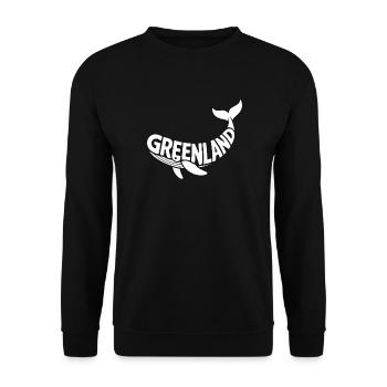 Greenland Wal Schriftzug - Unisex Pullover - Schwarz - Vorne - Alina (178cm) & Michal (187cm)