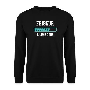 Hairdresser training 1 year of apprenticeship 1st year of training - Unisex Sweatshirt - black - Front - Alina (178cm) & Michal (187cm)