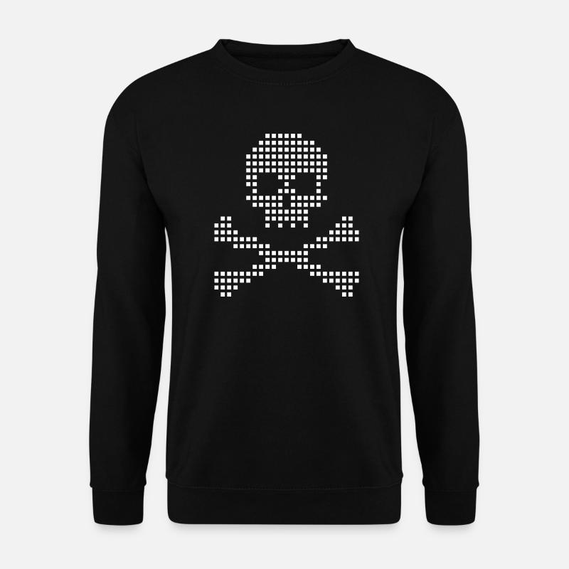Crâne Pixel et Os Croisés - Sweat-shirt Unisexe - noir