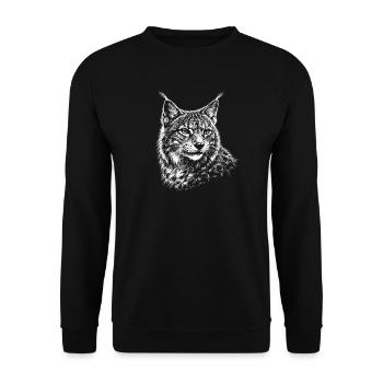 Lynx - realistic lynx graphics - Unisex Sweatshirt - black - Front - Alina (178cm) & Michal (187cm)