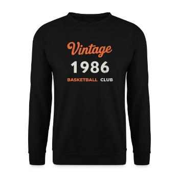 Vintage 1986 – Basketball Club Retro Birth Year - Unisex Sweatshirt - black - Front - Alina (178cm) & Michal (187cm)