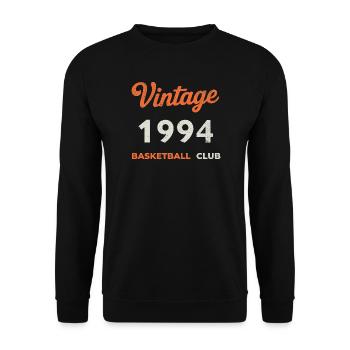 Vintage 1994 – Basketball Club Retro Birth Year - Unisex Sweatshirt - black - Front - Alina (178cm) & Michal (187cm)