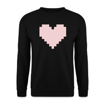Pixel Pink Heart - Unisex Sweatshirt - black - Front - Alina (178cm) & Michal (187cm)