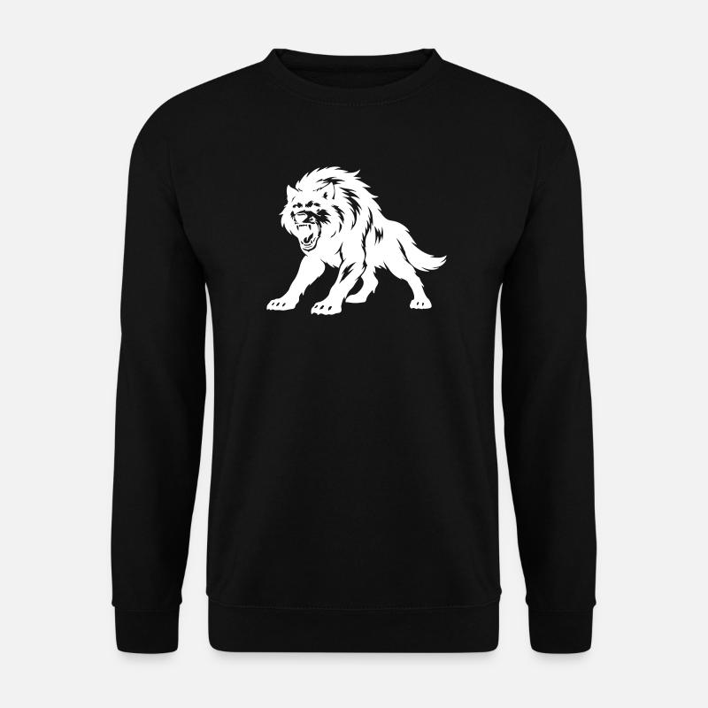 Wolf Silhouette - Unisex Pullover - Schwarz