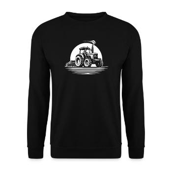 Cool tractor design for real farmers - Unisex Sweatshirt - black - Front - Alina (178cm) & Michal (187cm)