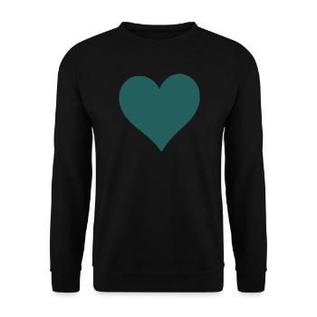 blue heart - Unisex Sweatshirt - black - Front - Alina (178cm) & Michal (187cm)