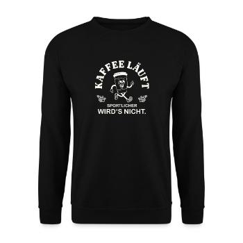 Coffee is running – That's my cardio saying - Unisex Sweatshirt - black - Front - Alina (178cm) & Michal (187cm)