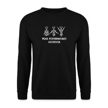 Performance au sommet atteinte Diction sportive ironique - Sweat-shirt Unisexe - noir - Devant - Alina (178cm) & Michal (187cm)