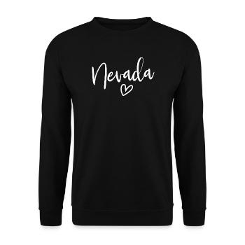 Nevada Heart Women's Love Nevada - Unisex Sweatshirt - black - Front - Alina (178cm) & Michal (187cm)