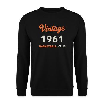 Vintage 1961 – Basketball Club Retro Geburtsjahr - Unisex Pullover - Schwarz - Vorne - Alina (178cm) & Michal (187cm)