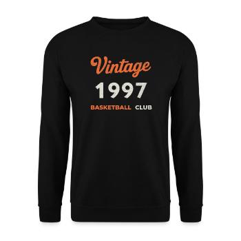 Vintage 1997 – Basketball Club Retro Birth Year - Unisex Sweatshirt - black - Front - Alina (178cm) & Michal (187cm)