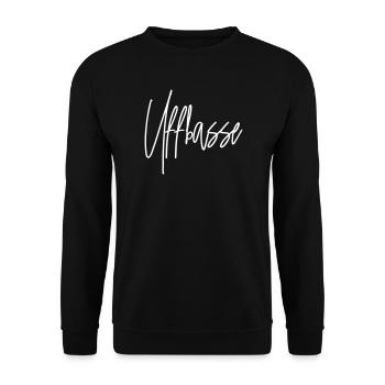 UFFBASSE Dialekt badisch - Unisex Pullover - Schwarz - Vorne - Alina (178cm) & Michal (187cm)