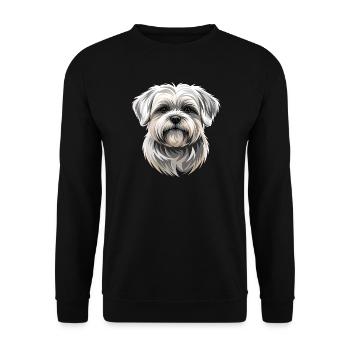 Maltese Little Maltese Dog Love Sweet Maltese - Unisex Sweatshirt - black - Front - Alina (178cm) & Michal (187cm)